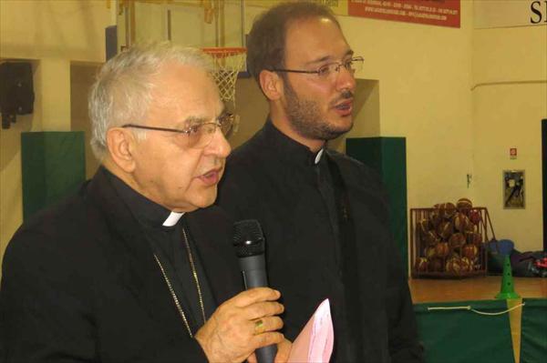 L'Arcivescovo di Siena Antonio Buoncristiani e il Direttore del Ricreatorio Pio II don Emanuele Salvatori