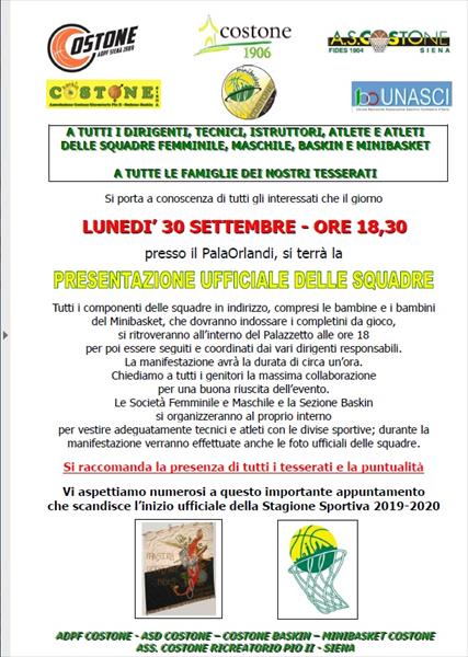 Presentazione Squadre - Circolare